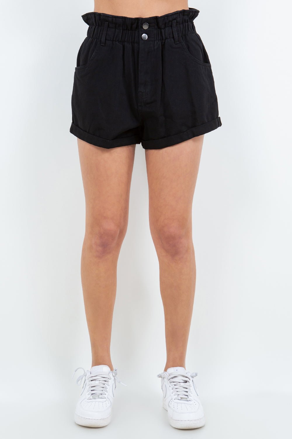 Stylish High Waist Paper Bag Shorts by American Bazi | YSF