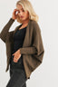 Batwing Sleeve Open Front Cardigan-Olive