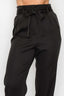High-rise Belted Paperbag Pants-Black