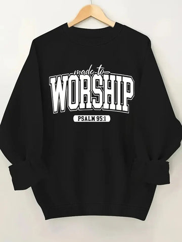 Black Plus Size Made to Worship Sweatshirt