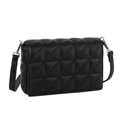 Black Quilted Boxy Crossbody-Black