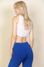 Bubble Fabric Side Lace Up Crop Top