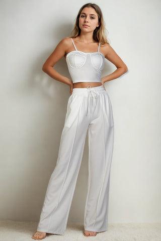 Bustier Crop Cami Top & Straight Pants Set
