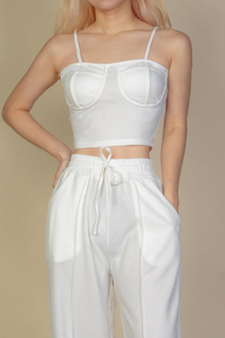 Bustier Crop Cami Top & Straight Pants Set