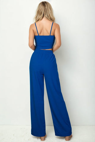Bustier Crop Cami Top & Straight Pants Set