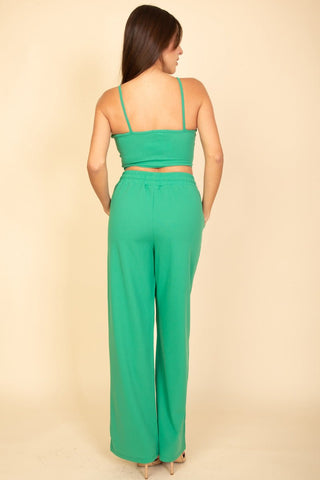 Bustier Crop Cami Top & Straight Pants Set