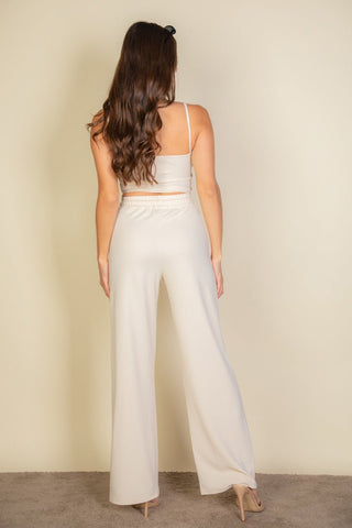 Bustier Crop Cami Top & Straight Pants Set