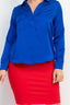 Button-down Collared Top-Royal