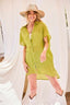 Button Down Robe Oversize Jacket-Lime
