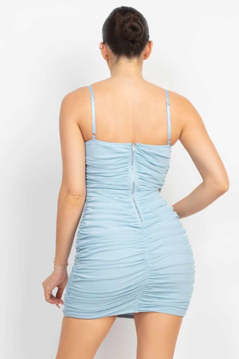 Cami Mini Dress-Dusty Blue