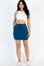 Casual Solid French Terry Pocket Front Tie Waist Mini Skirt