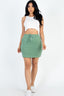 Casual Solid French Terry Pocket Front Tie Waist Mini Skirt