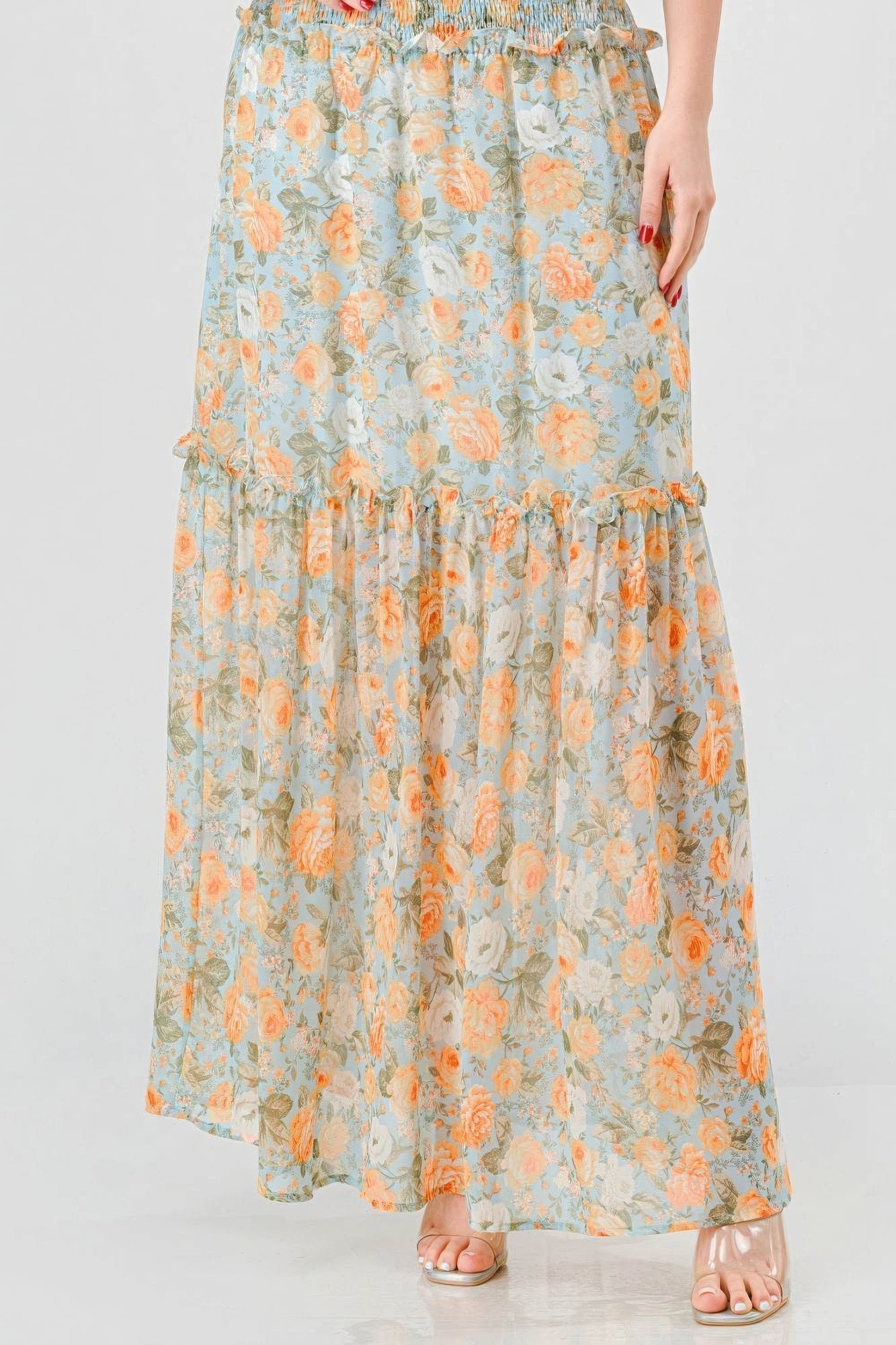 Chic Boho Ruffled Off-Shoulder Maxi Dress - Floral Summer Style