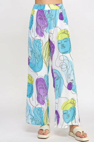 Trendy Women's Wide Leg Printed Pant - Comfortable Fashion