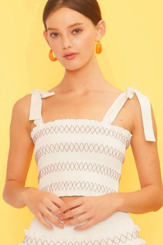 Stylish Women's Ruffle Crop Top with Self Tie Shoulder