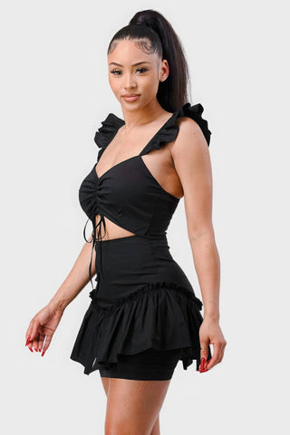 Trendy Women's Mini Dress | Sweetheart Bow Cutout Chic Style
