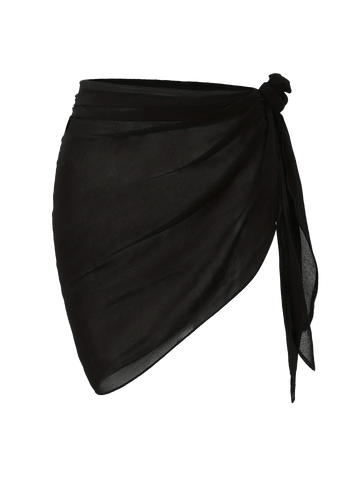 Chiffon Beach Sarong Wrap | Tie-Side Swimsuit Cover Up | Short Mesh Pareo