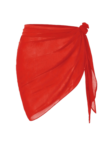 Chiffon Beach Sarong Wrap | Tie-Side Swimsuit Cover Up | Short Mesh Pareo