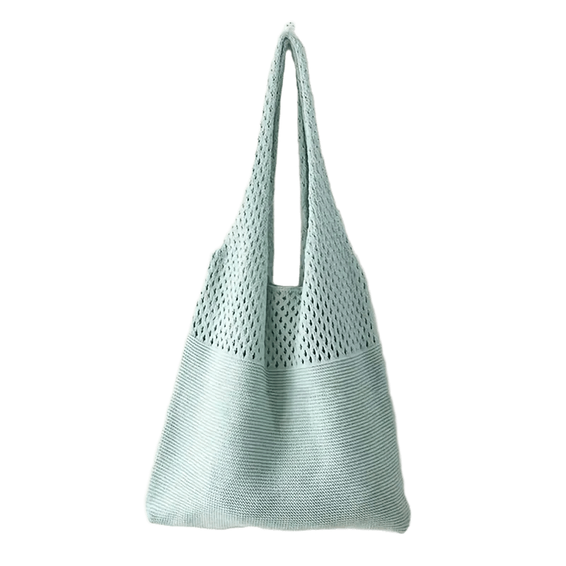 Crochet Mesh Tote Bag | Handwoven Summer Beach Shoulder Bag | Eco-Friendly