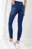 Dark Blue High-waisted Skinny Jeans-Dark Blue