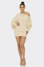 Date Night Cream Sweater Mini Dress