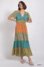 Ditsy floral color maxi dress-Multi