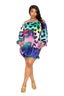 Electric leopard off shoulder bubble mini dress-Multi