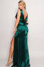 Elegance Sleeveless Deep V Low Back Bow Maxi Dress