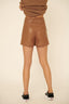 Faux leather shorts-Taupe