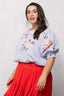 Floral Printed Woven Blouse-Spring Blue