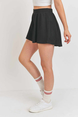 Flounce Shorts Micro Waffle Short-Black