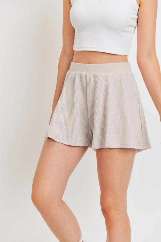 Flounce Shorts Micro Waffle Short-Taupe