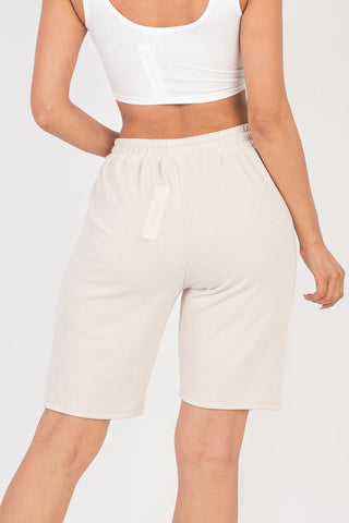 French Terry Stretch Bermuda Shorts | High-Rise