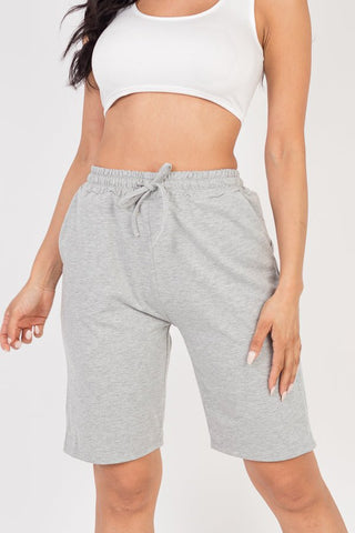 French Terry Stretch Bermuda Shorts | High-Rise