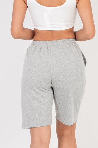 French Terry Stretch Bermuda Shorts | High-Rise