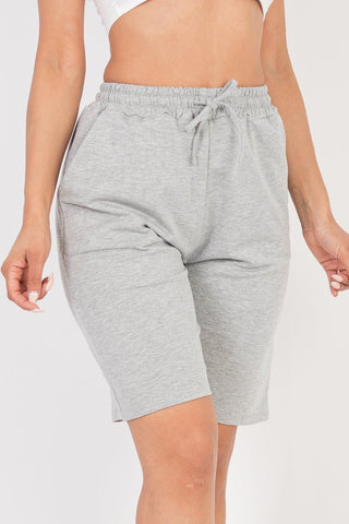 French Terry Stretch Bermuda Shorts | High-Rise