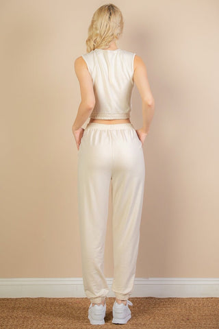 French Terry Tank Top & Joggers Set | Elastic Waist