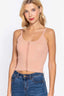 Front Closure Sweater Cami Top-Pearl Pink