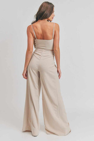 Front Detailed Crop Top-Oatmeal