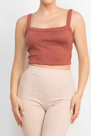 Geometric Cami Puff Sleeves Blazer Top Set-Smokey Mauve