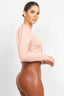 Geometric Cami Puff Sleeves Blazer Top Set-Dusty Blush