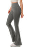 Gray Folded High Waist Smooth Flare Yoga Pants