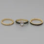 Heart Enamel Ring Set-White