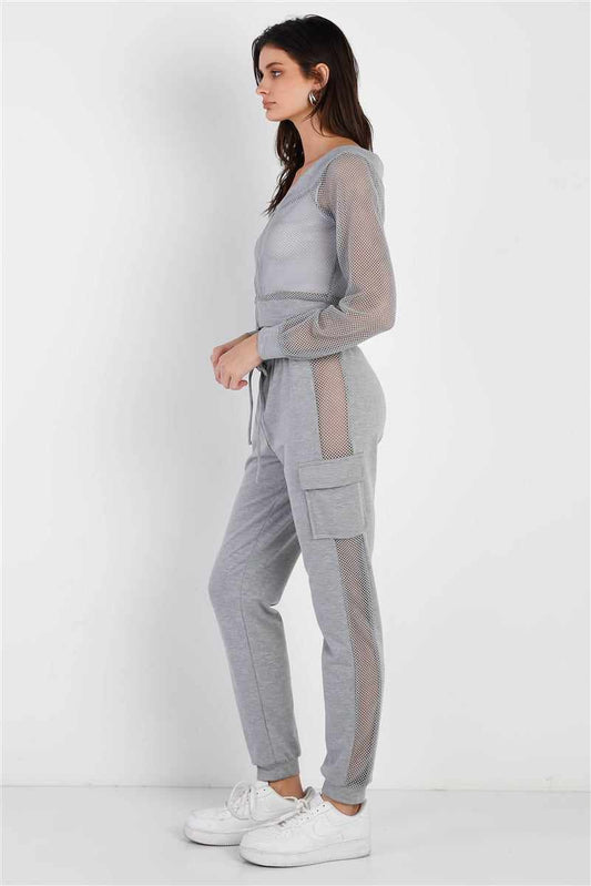 Heather Grey Top & Pants Set-Heather Grey