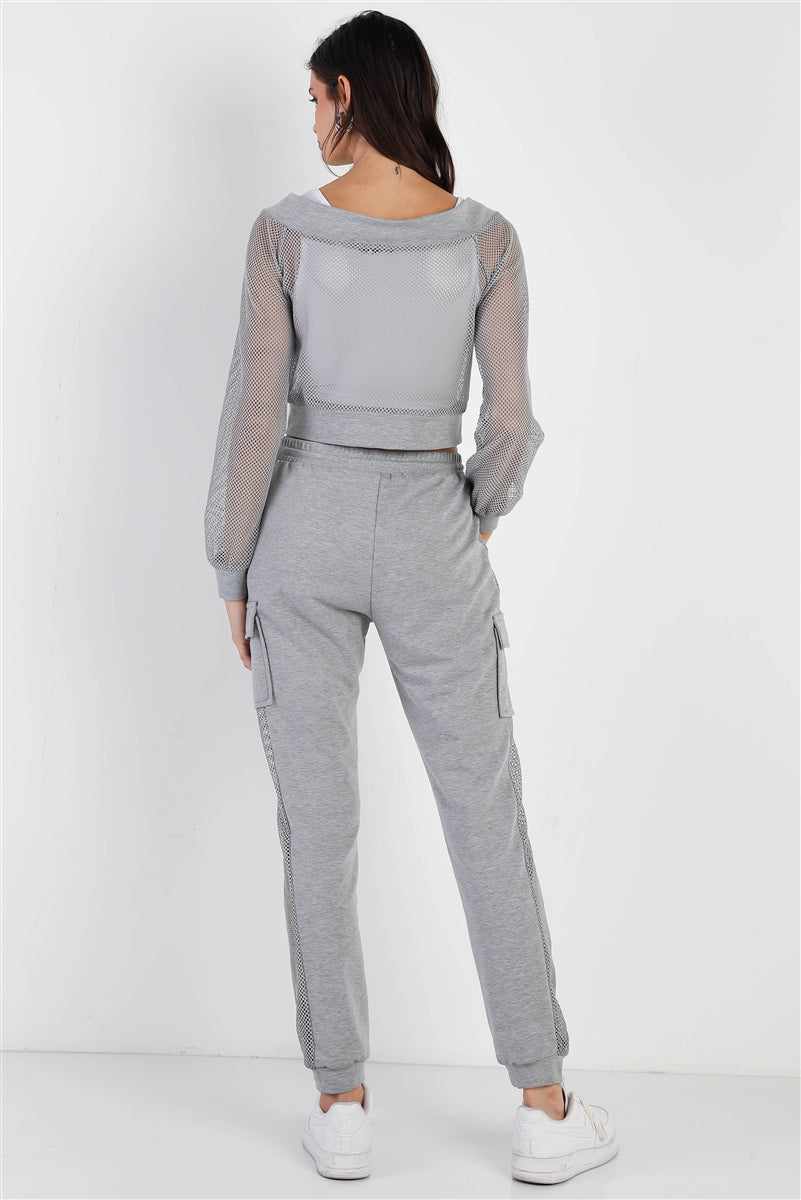 Heather Grey Top & Pants Set-Heather Grey