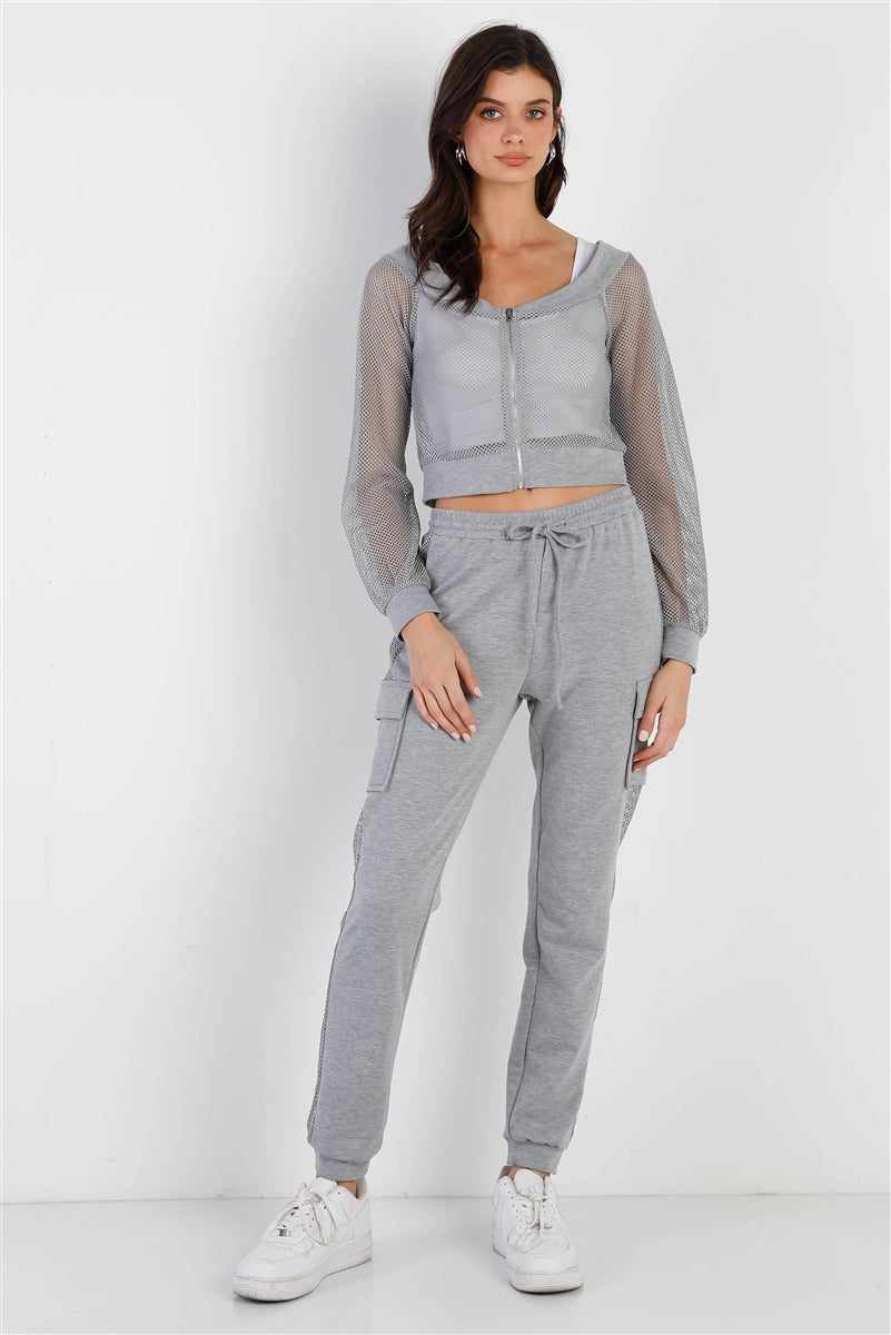 Heather Grey Top & Pants Set-Heather Grey