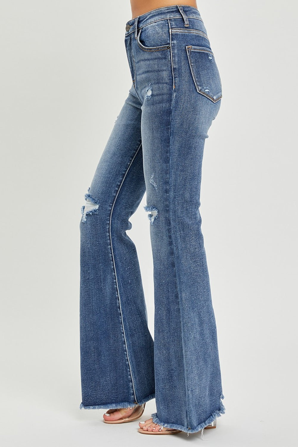 High Waist Distressed Fare Jeans