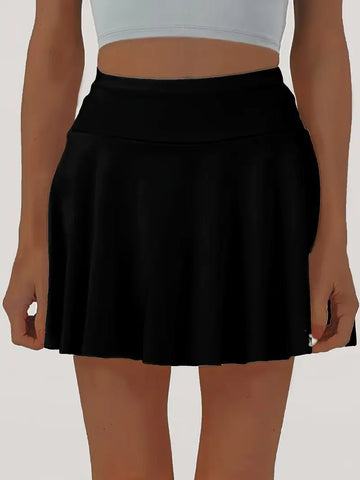 High-Waisted Skater Skirt | Stretchy Flared Circle Mini for Women