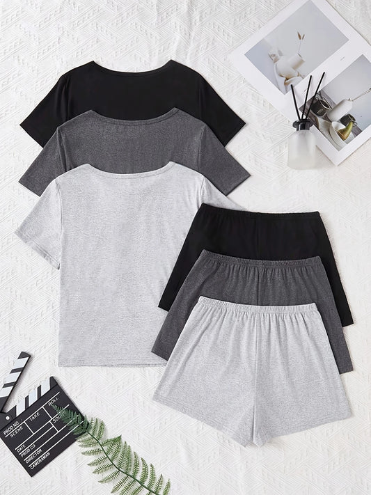 Jersey T-Shirt & Shorts Separates | Essential Loungewear Basics for Women
