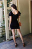 Knit Bodycon Mini Dress-Black